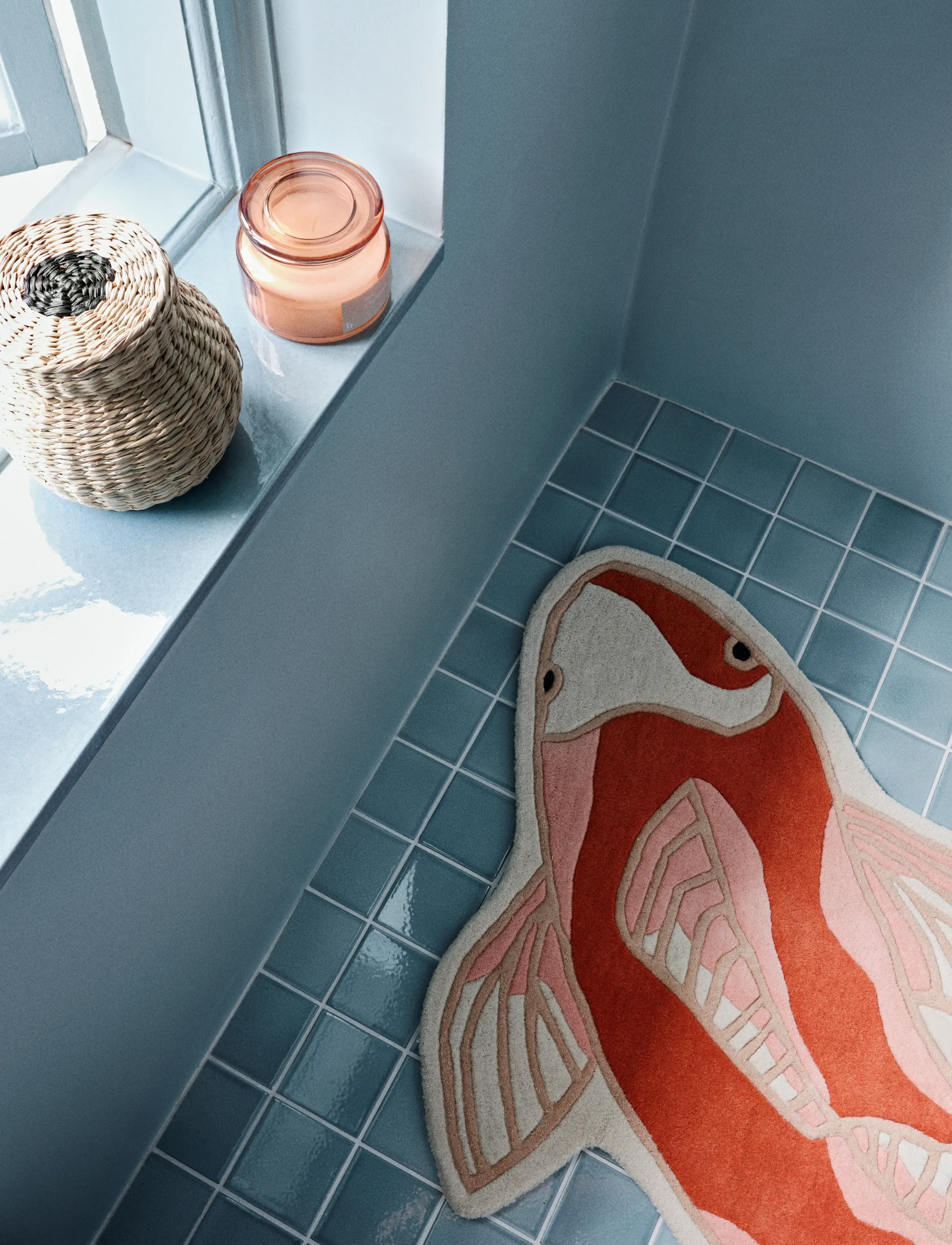 Broste Copenhagen Koi Rug, L 130 cm, Rugs & Carpets, Orange - Bath Rugs, Homeware