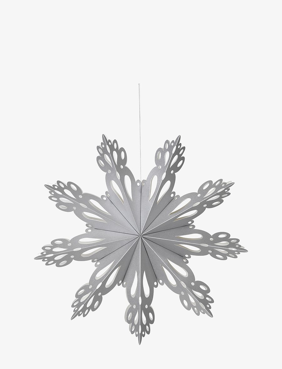 Broste Copenhagen - Snowflake Star Ornament M - ziemassvētku lampiņas - silver - 0