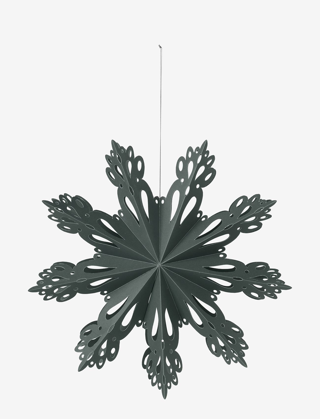Broste Copenhagen - Snowflake Star Ornament M - deep forest - 0