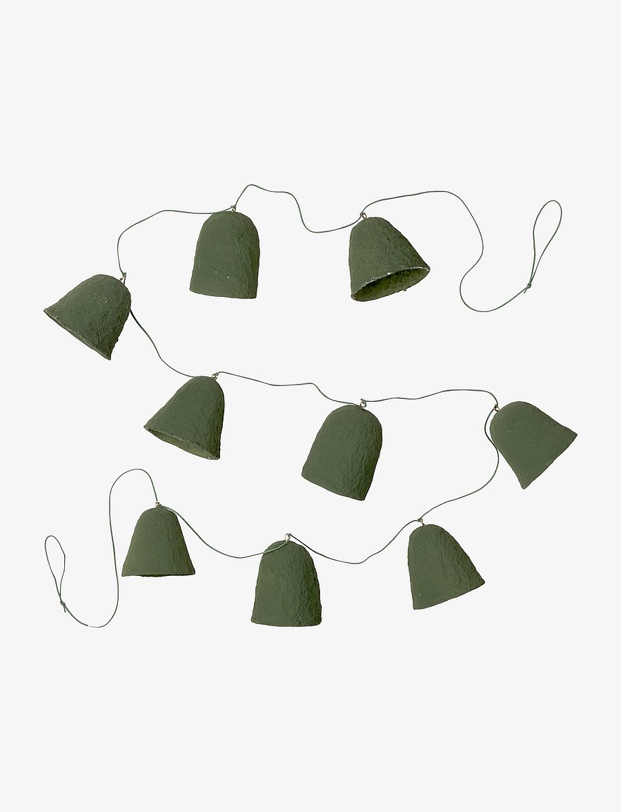 Broste Copenhagen - Pulp Bell Ornament - sienas dekorācijas - thyme - 1