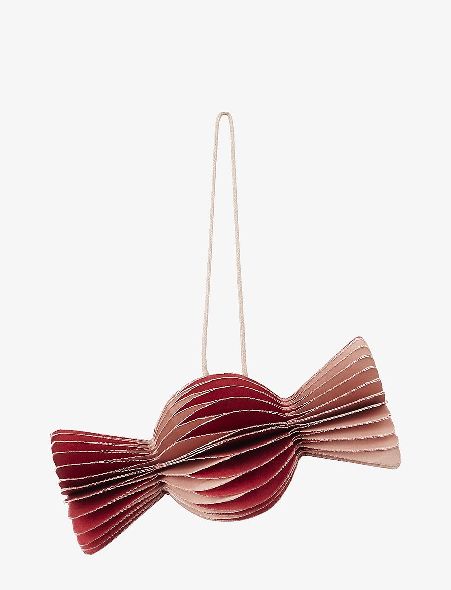 Broste Copenhagen - Caramel Ornament - ziemassvētku konfekšu rotājumi - pompeian red/dusty pink - 0