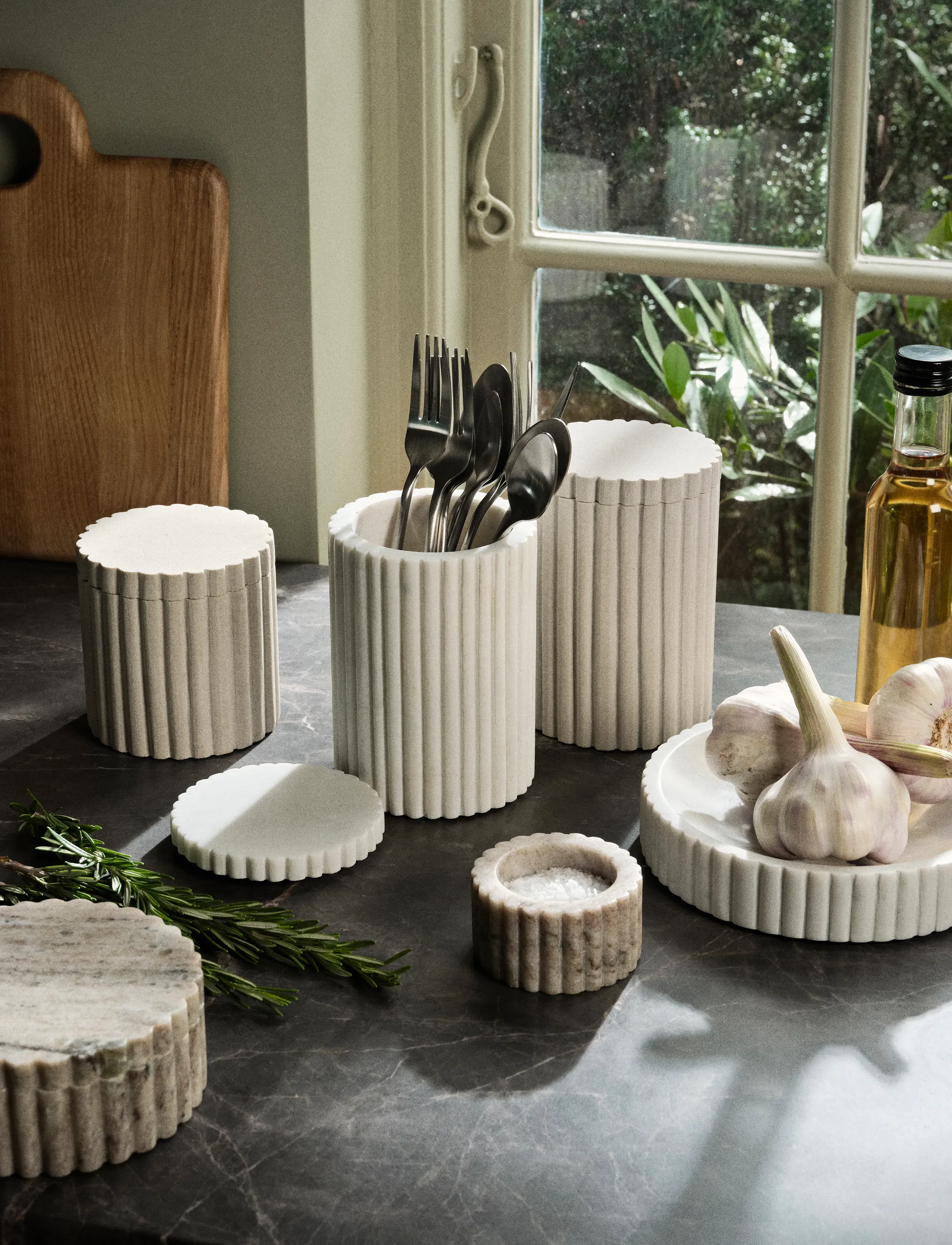 Broste Copenhagen Platon Canister, Ø 10 cm, Kitchen Storage, Beige - Boxes & Containers, Homeware