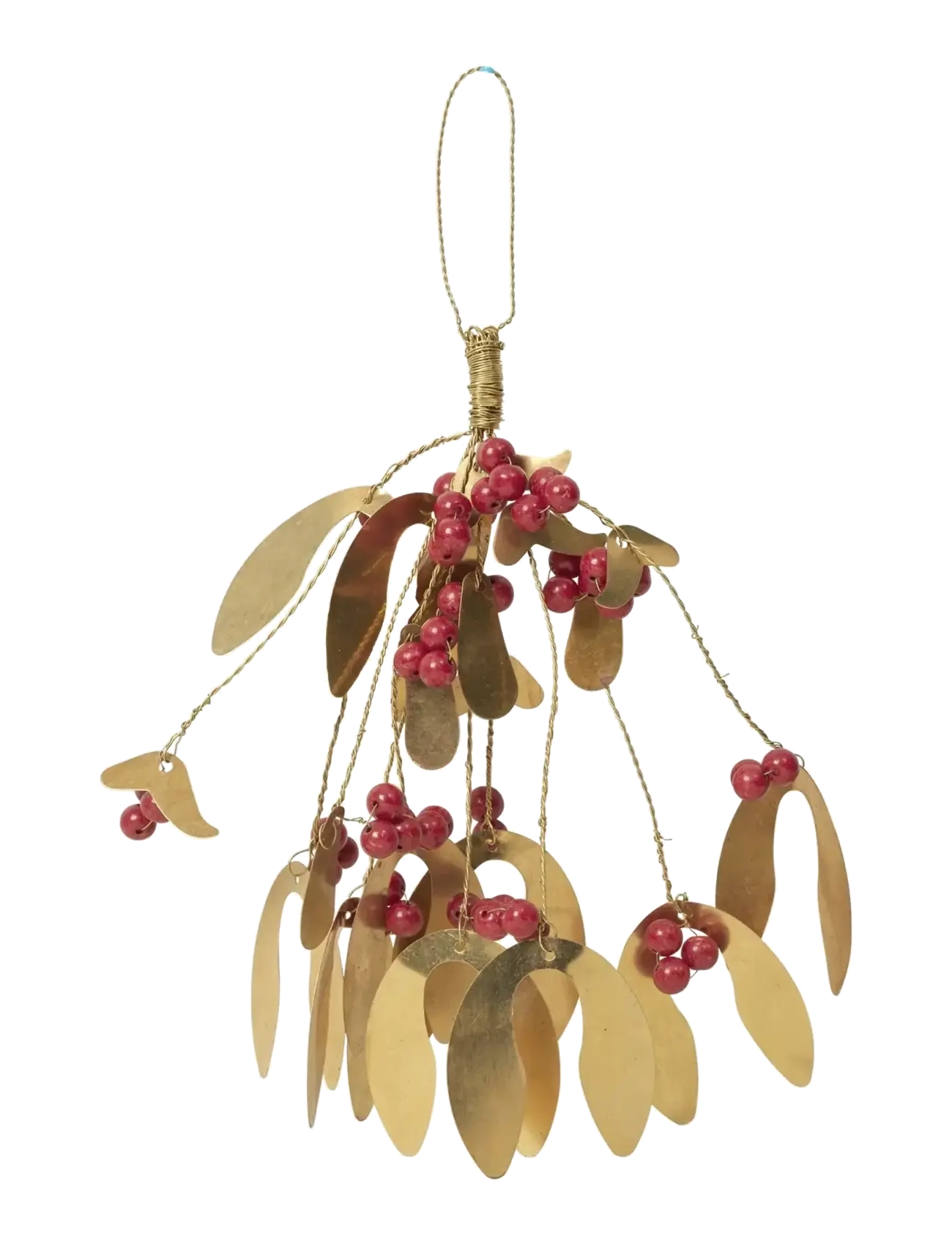 Broste Copenhagen Mistletoe Ornament - Christmas - DEEP RED / gold