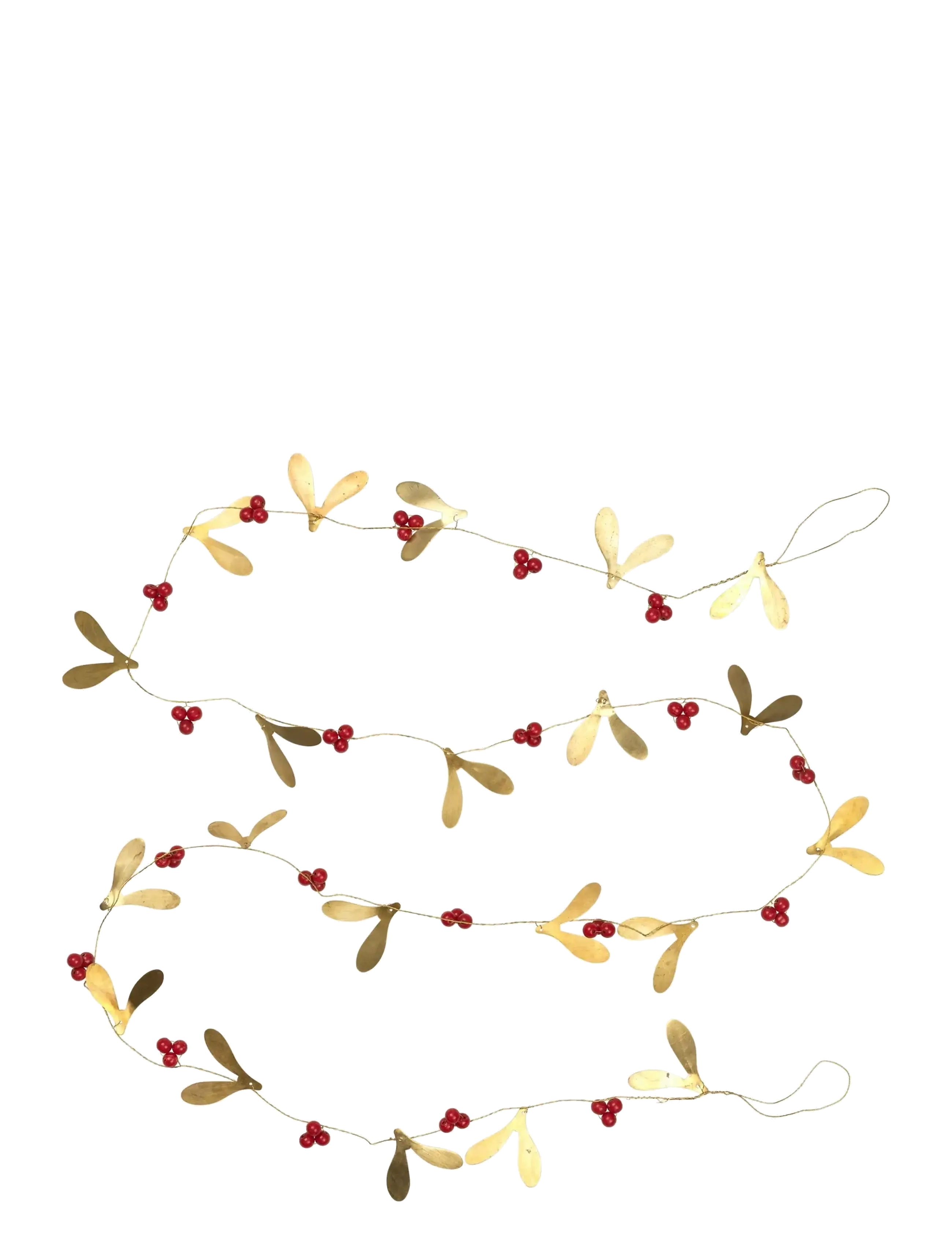Broste Copenhagen Mistletoe Garland - Christmas - DEEP RED / gold