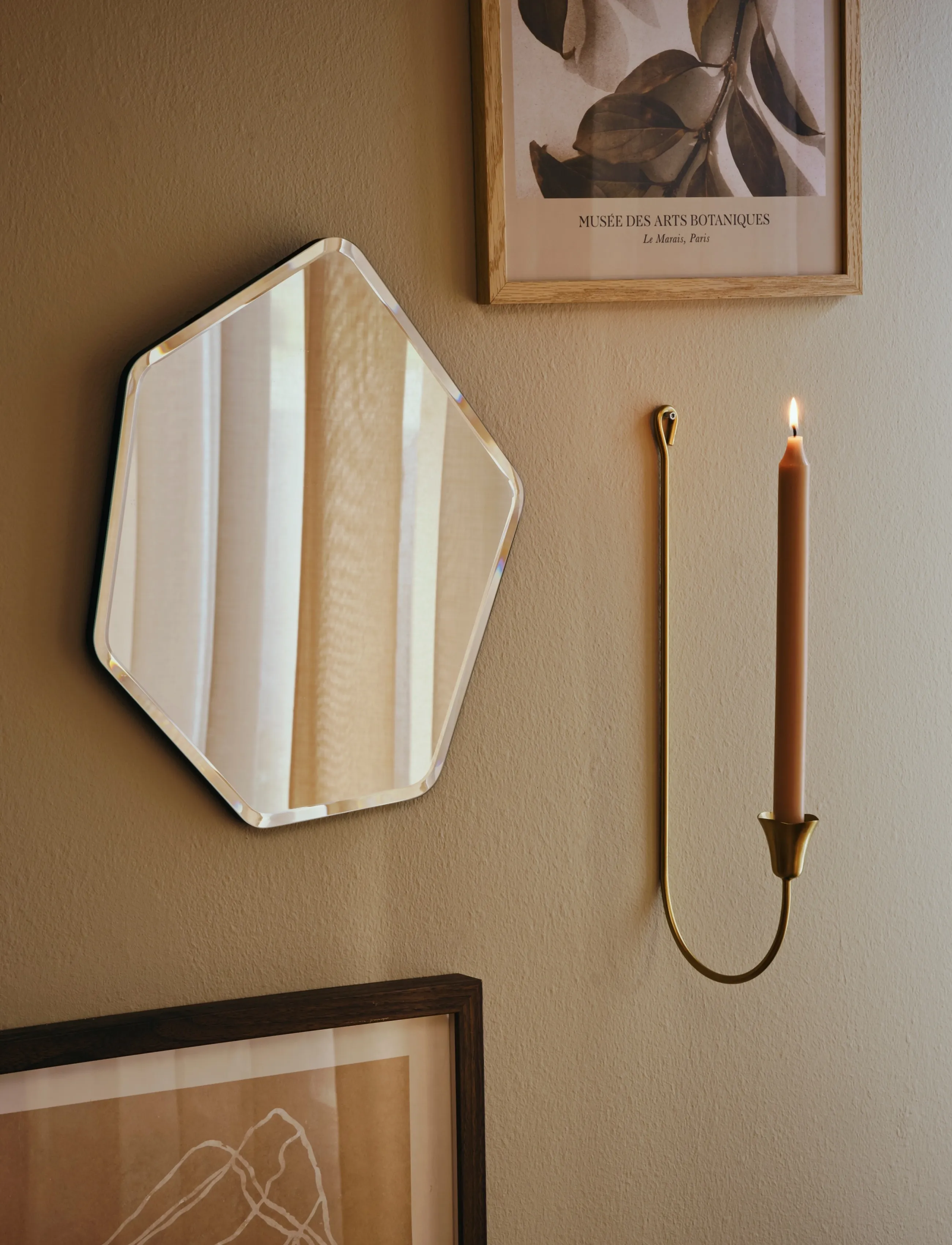 Broste Copenhagen Ria Wall Candle Holder, H 40 cm, Gold, Candle & Tealight Holders > Candle Holders, Unisex