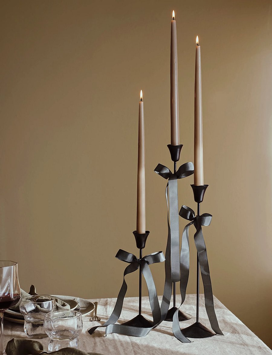 Broste Copenhagen - Ria Candle Holder - Žvakidės - black - 0