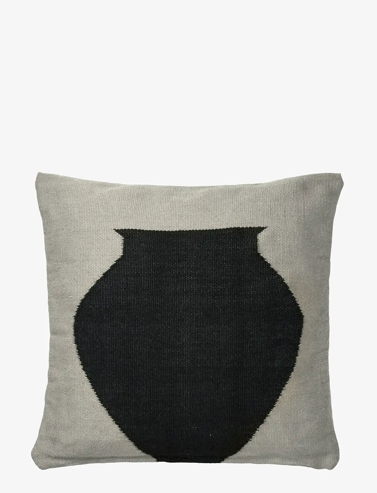 Broste Copenhagen - Delphine Cushion Cover - gifts below 15000kr - black/castle beige - 0