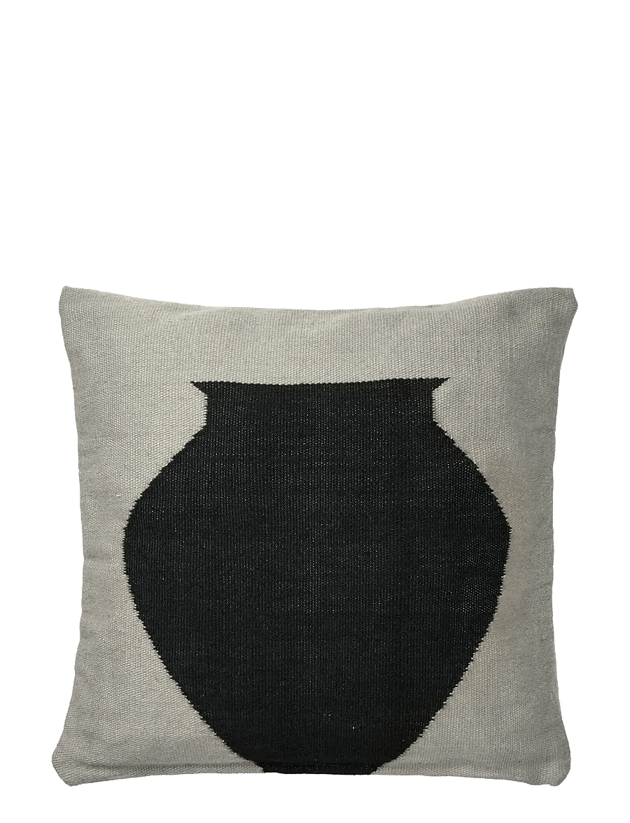 Broste Copenhagen - Delphine Cushion Cover - kissenbezüge - black/castle beige - 0