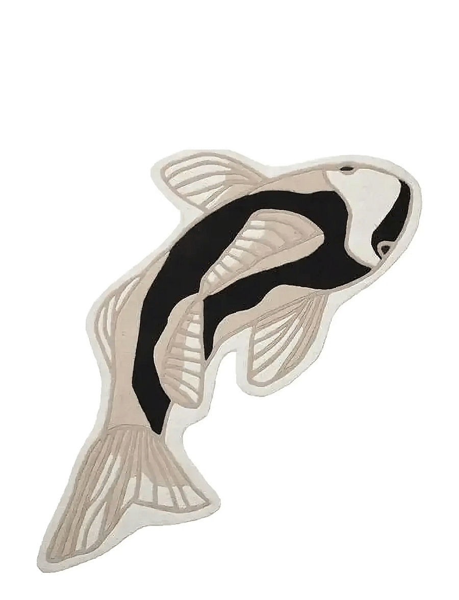 Broste Copenhagen - Koi Rug - villased vaibad - black/beige - 1