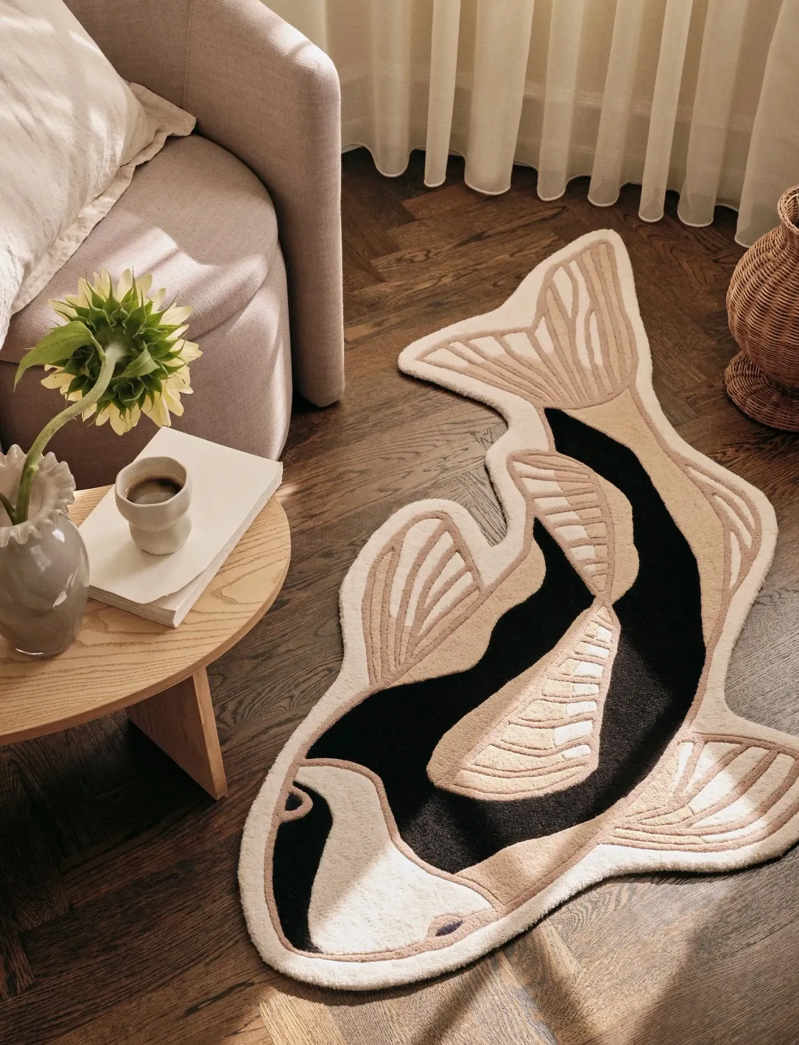 Broste Copenhagen Koi Rug, L 97 cm, Rugs & Carpets, Beige - Bath Rugs, Homeware