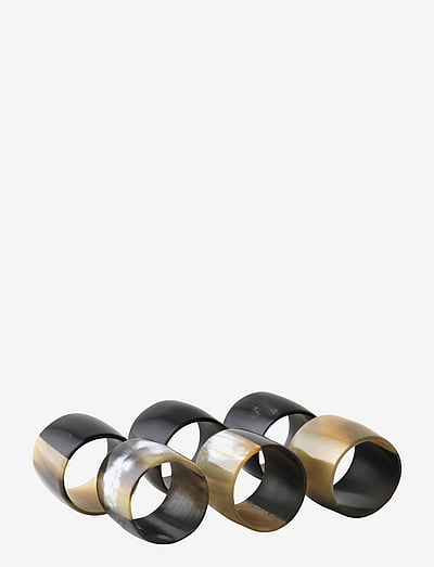 Broste Copenhagen Napkin ring Jay 6-pack - Salvrätikute rõngad ja hoidikud - NATURAL / brown