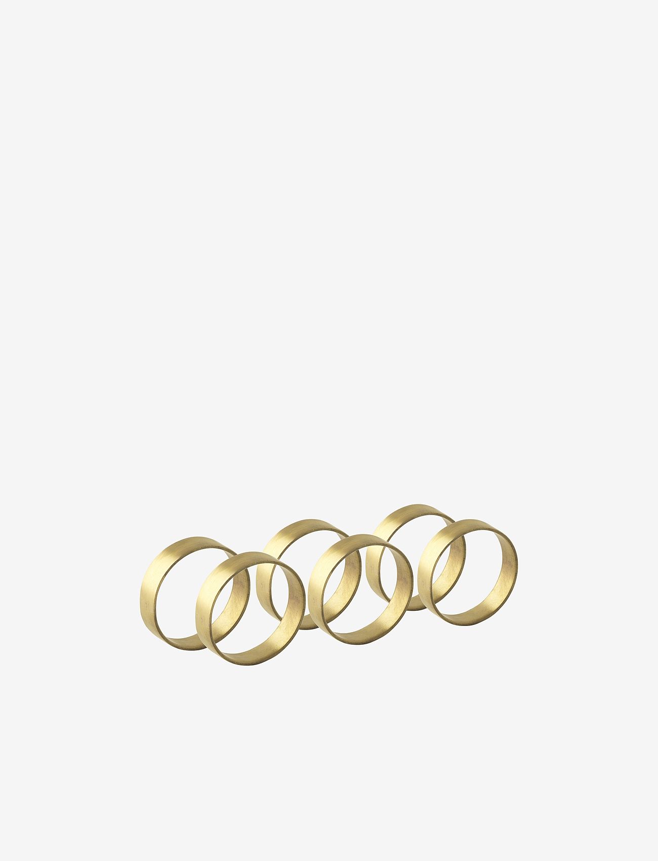 Broste Copenhagen - Napkin ring Ring 6-pack - serviettringer & serviettholdere - mat. brass - 0