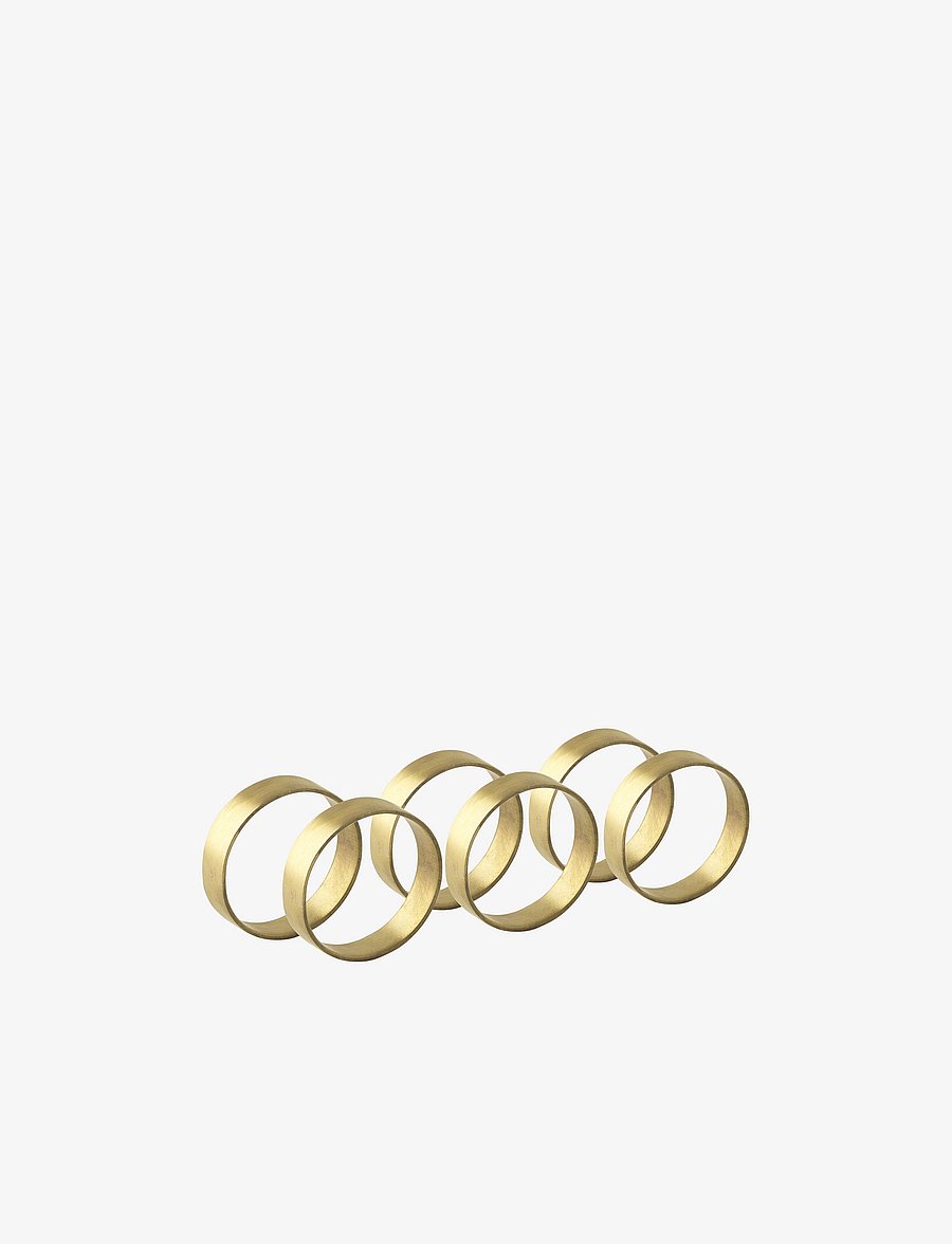 Broste Copenhagen - Napkin ring Ring 6-pack - sõbrapäeva kingitused - mat. brass - 0