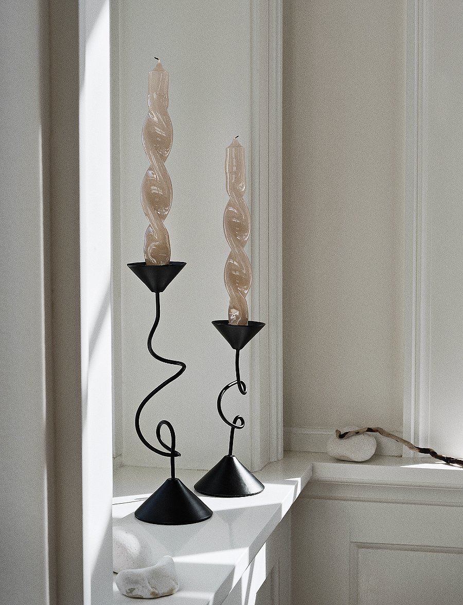 Broste Copenhagen - Selma Candle Holder - küünlajalad - black - 0
