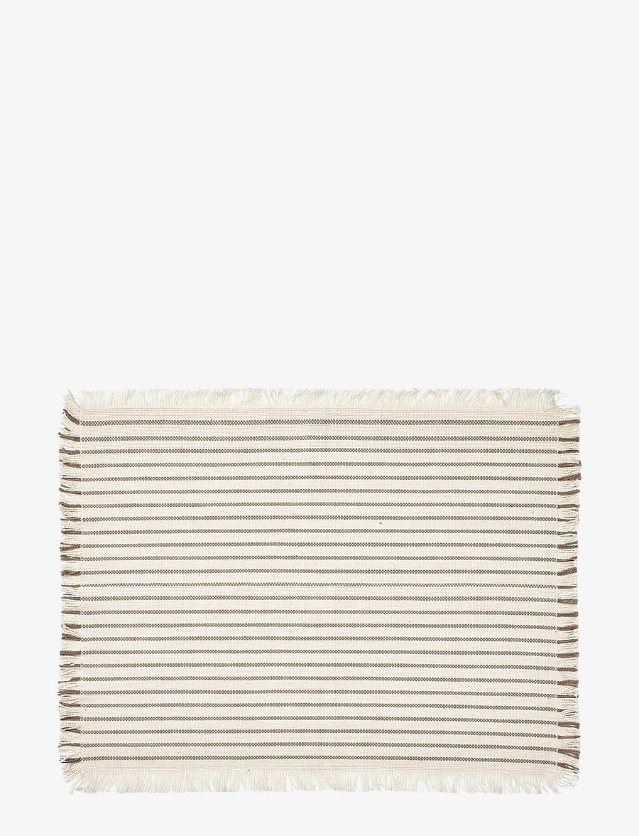 Broste Copenhagen - Elouise Placemat - taldrikualused - off white/fungi grey - 0