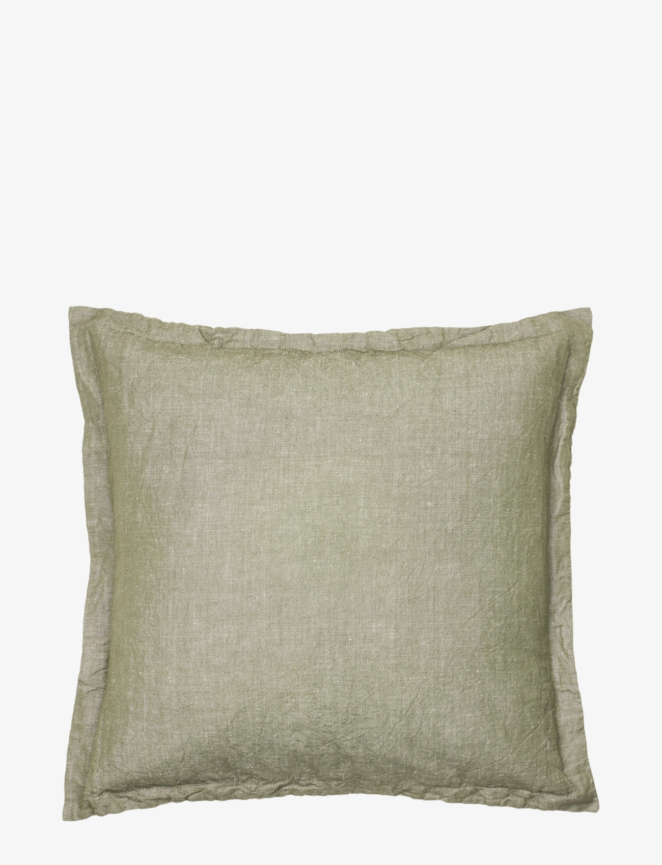 Broste Copenhagen Linn Cushion Cover - Tekstiler - GRAPE LEAF GREEN / green