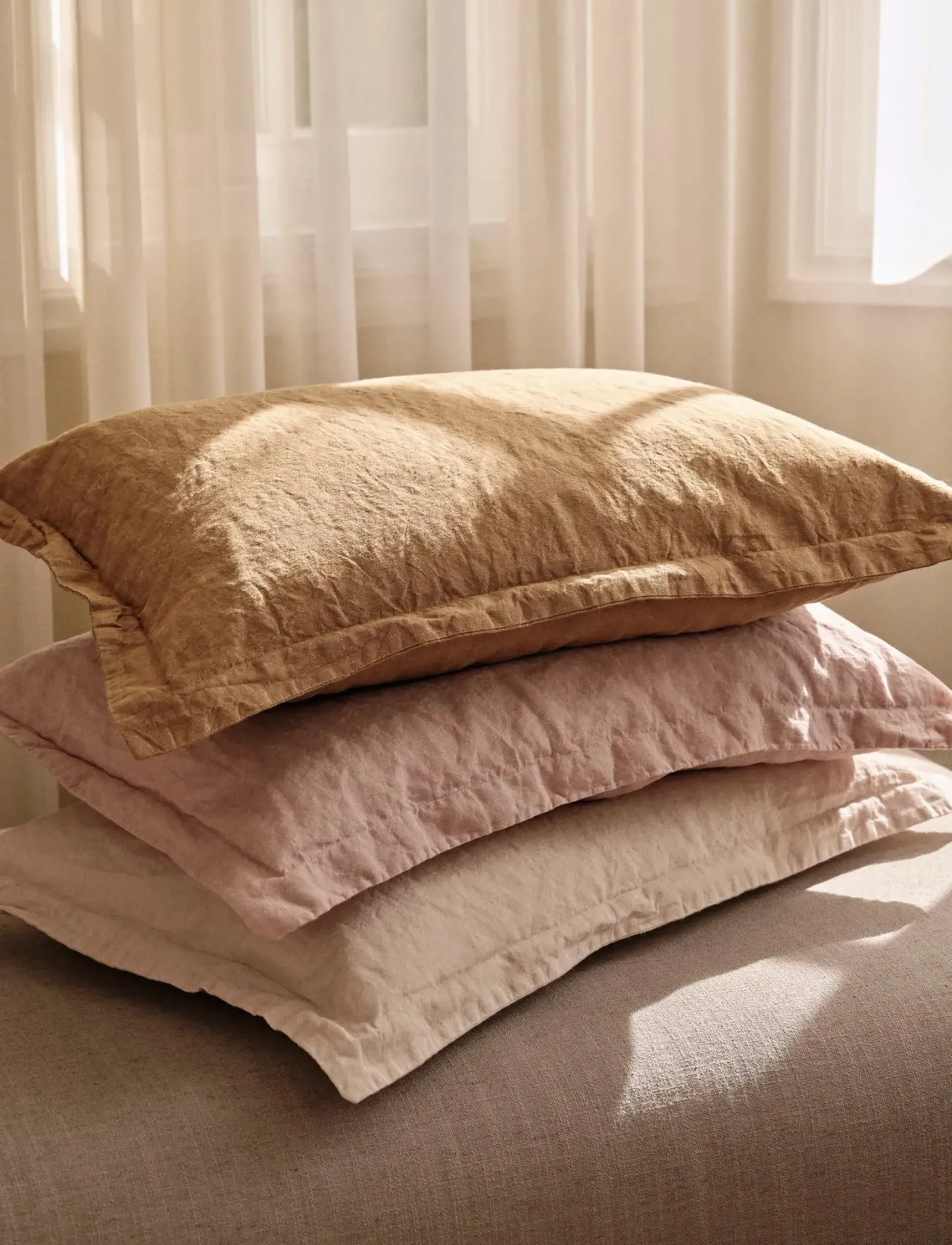 Broste Copenhagen - Linn Cushion Cover - pillow cases - castle beige - 1