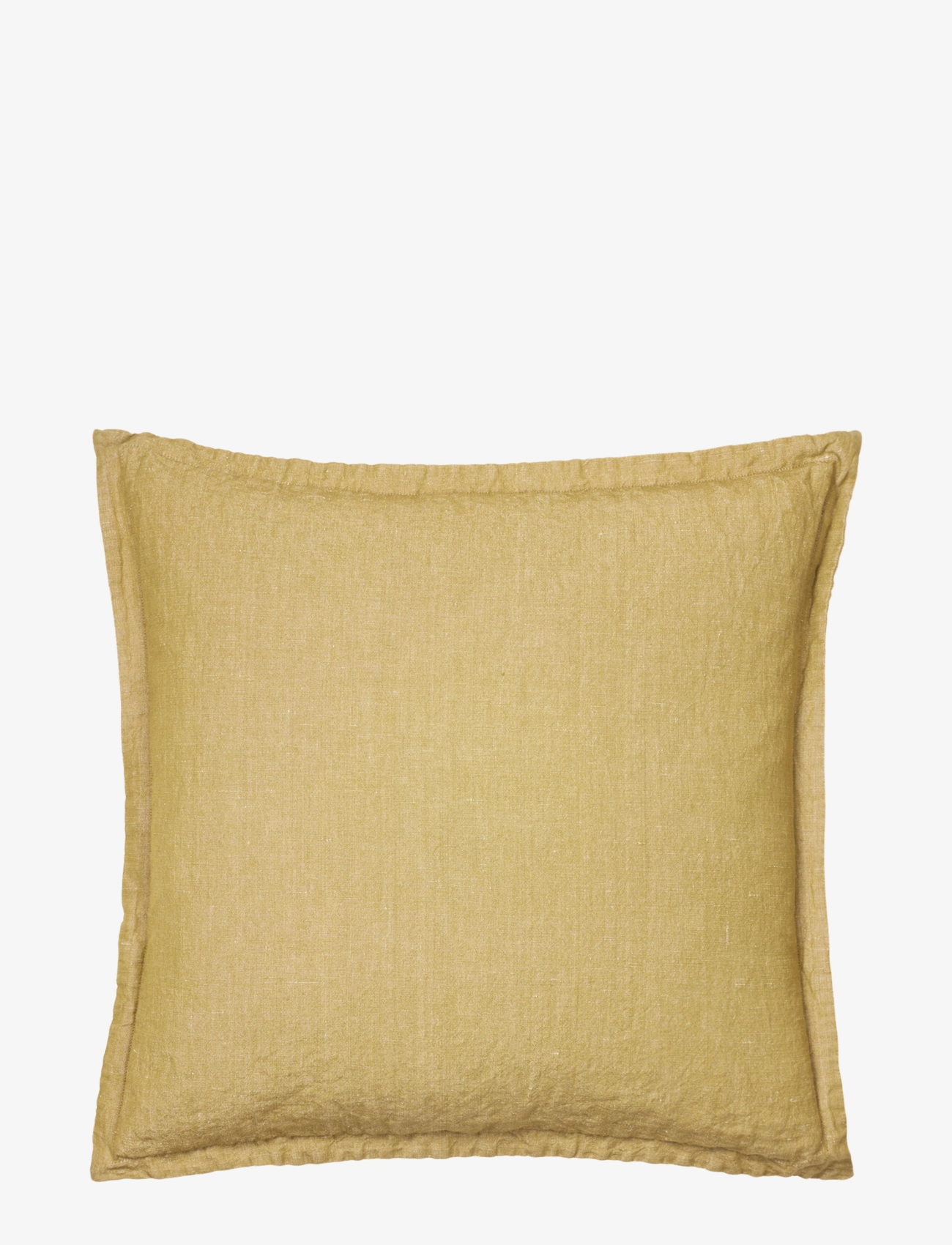 Broste Copenhagen Linn Cushion Cover - Tekstiler - DULL GOLD / yellow
