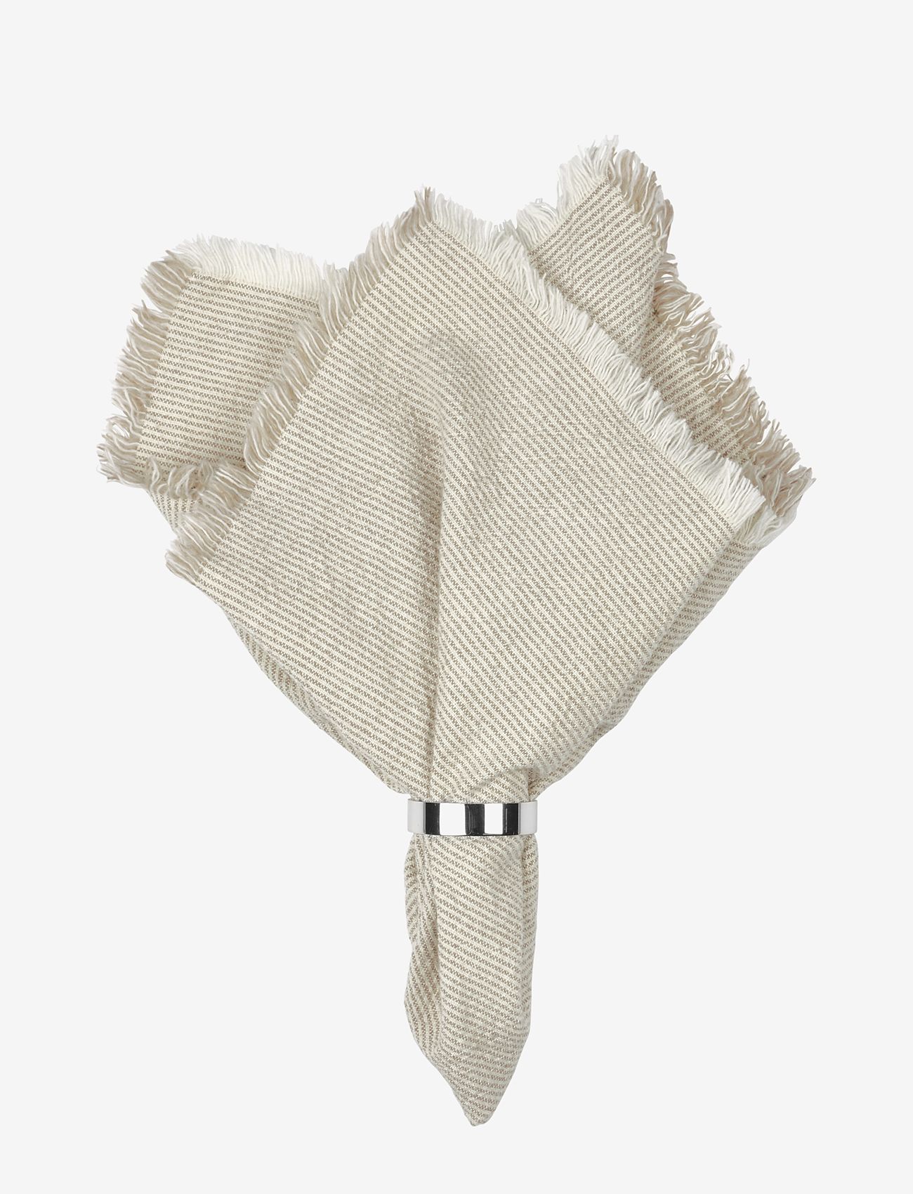 Broste Copenhagen - Elouise Napkin - stoffservietten - fungi grey/off white - 0