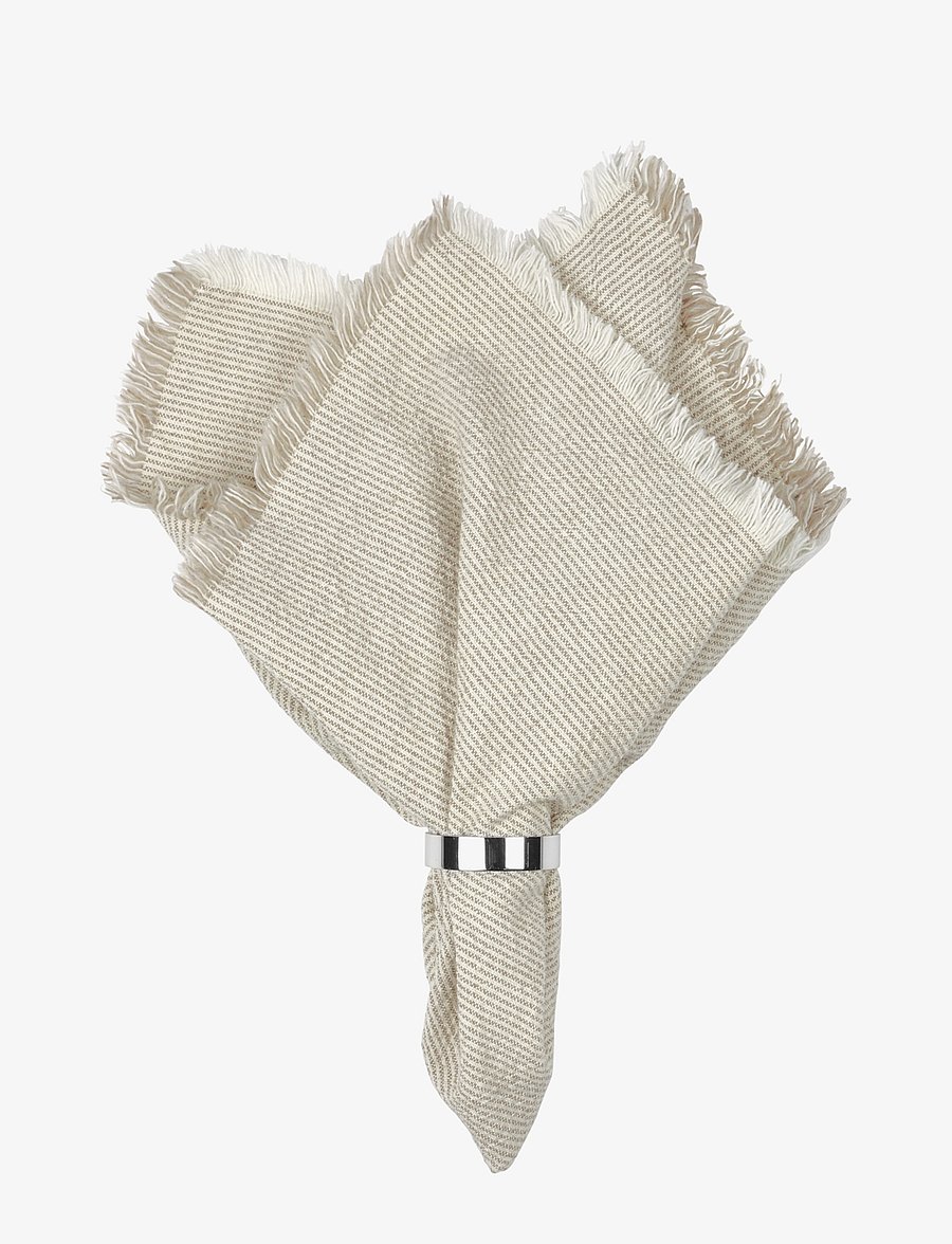 Broste Copenhagen - Elouise Napkin - linased ja puuvillased salvrätikud - fungi grey/off white - 0