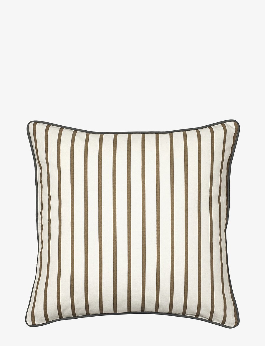Broste Copenhagen - Franca Cushion Cover - kussenovertrekken - kangaroo brown/castle beige - 1