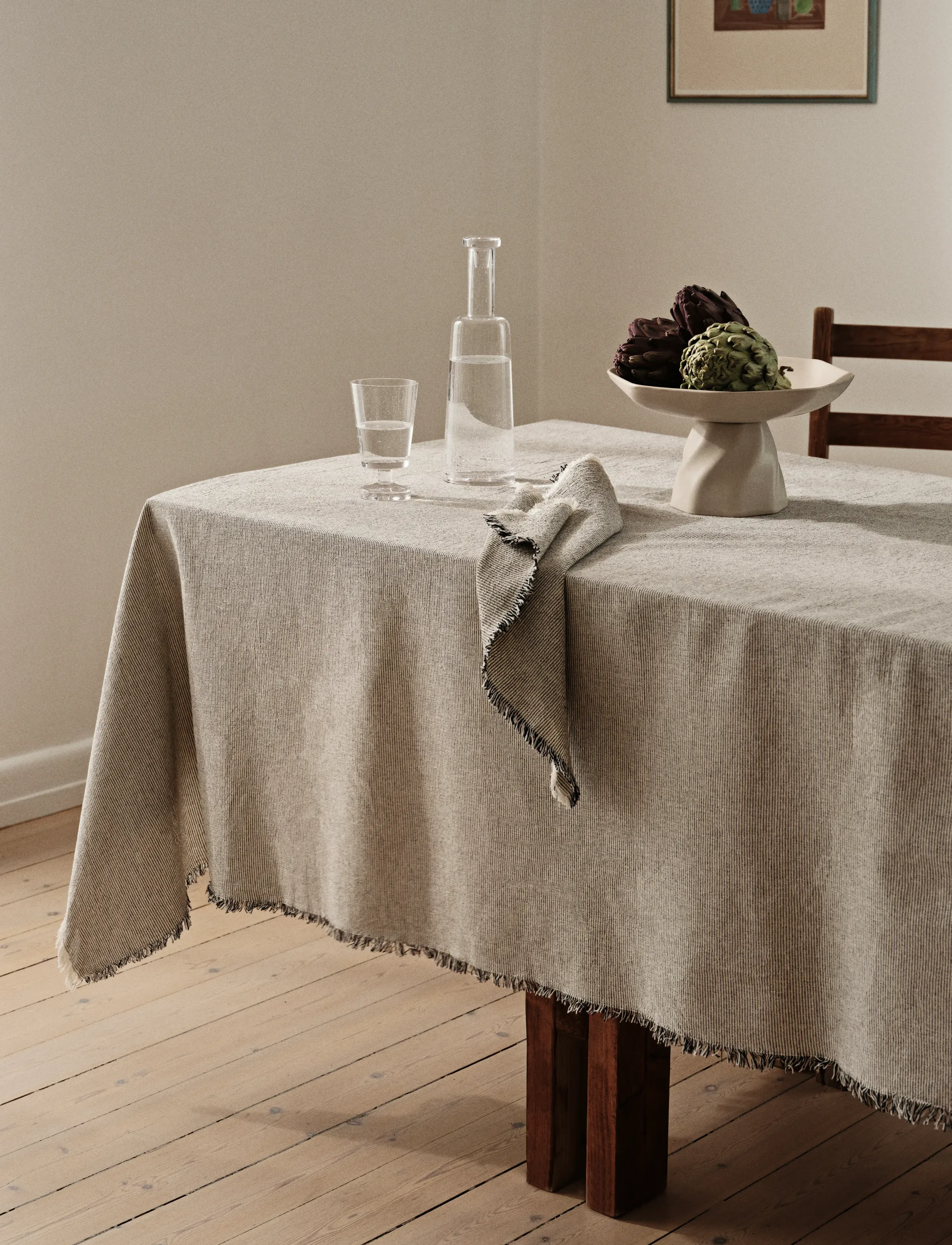 Broste Copenhagen Elouise Tablecloth, 160X 200 cm, Kitchen Textiles, Grau - Tablecloths & Table Runners, Homeware