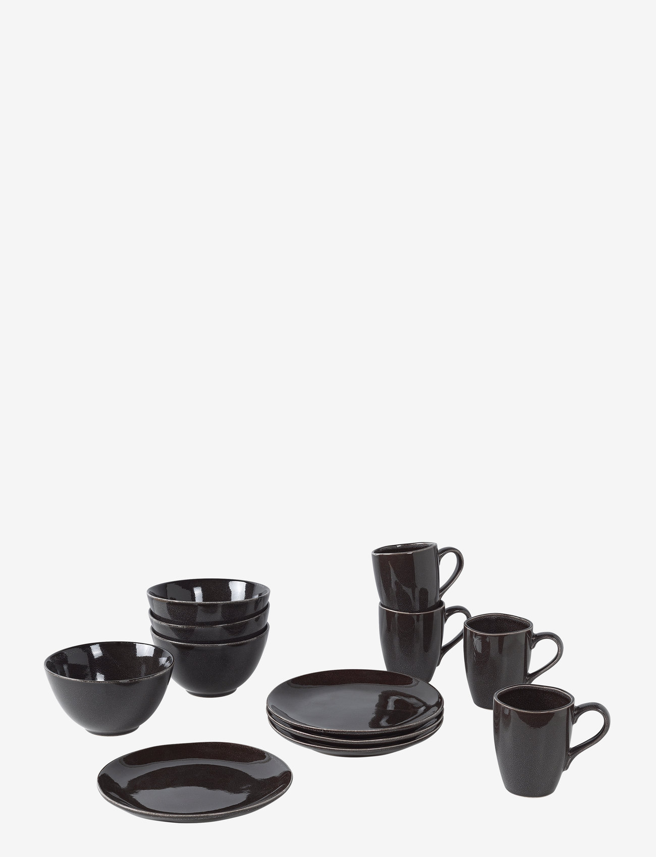Broste Copenhagen - Nordic Coal set for four - tallerkner - charcoal - 0