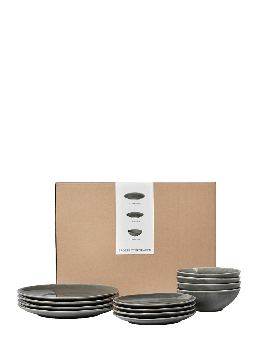 Broste Copenhagen - Nordic Rain Dinner Set for Four - hommikusöögikausid - grey - 0