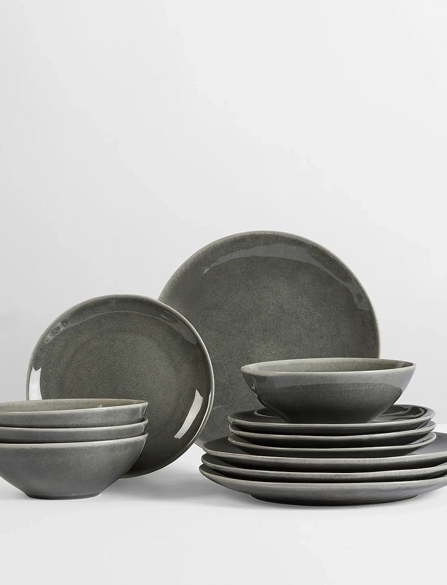 Broste Copenhagen - Nordic Rain Dinner Set for Four - hommikusöögikausid - grey - 1