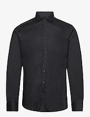 Bruun & Stengade - BS Miles Slim Fit Shirt - peruskauluspaidat - black - 0
