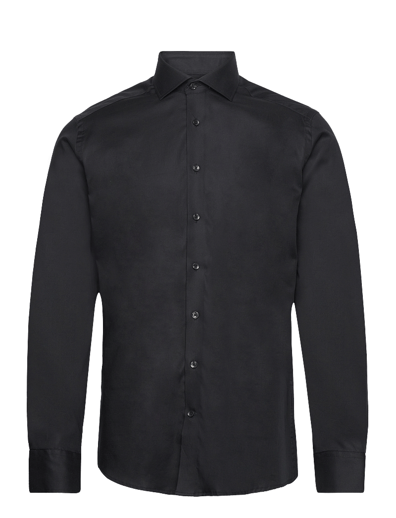 Bruun & Stengade - BS Miles Slim Fit Shirt - kostymskjortor - black - 0