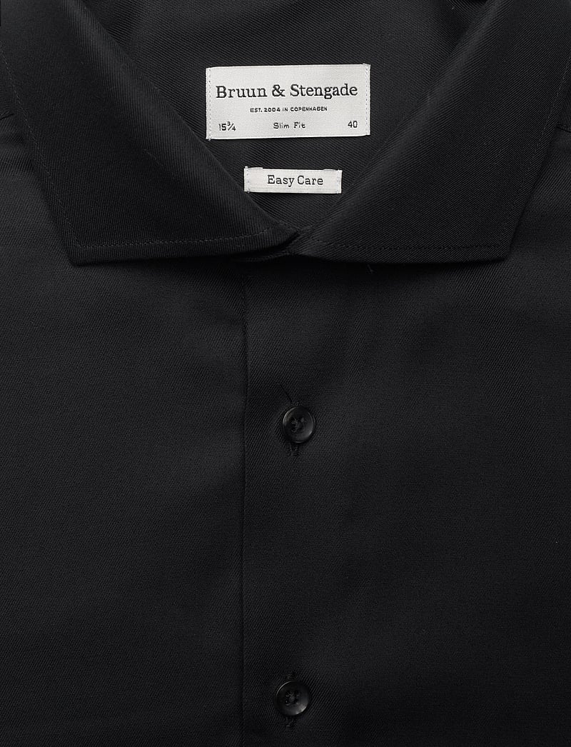 Bruun & Stengade - BS Miles Slim Fit Shirt - kostymskjortor - black - 2