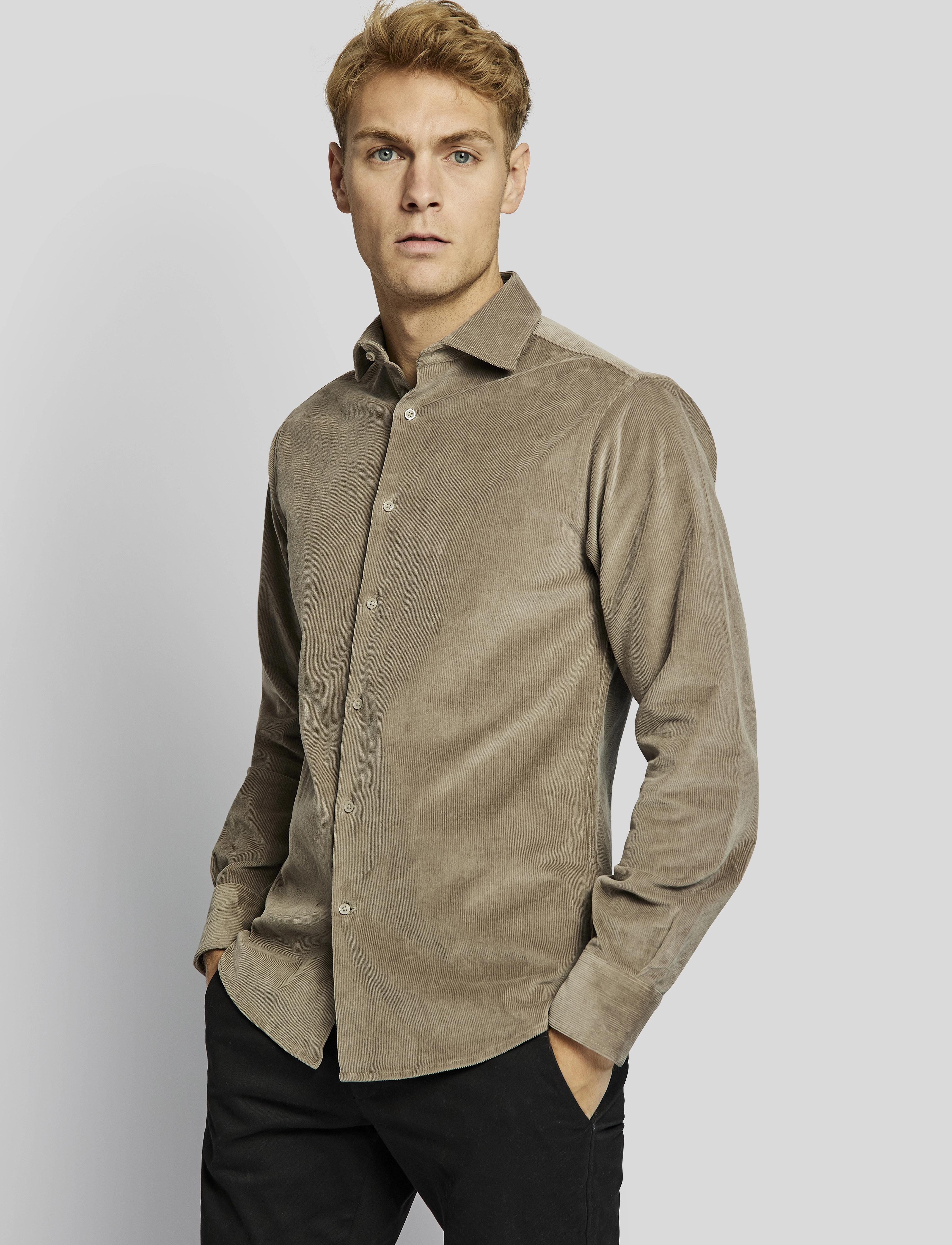 Bruun & Stengade - BS Kongsberg casual slim fit shirt - mud - 3