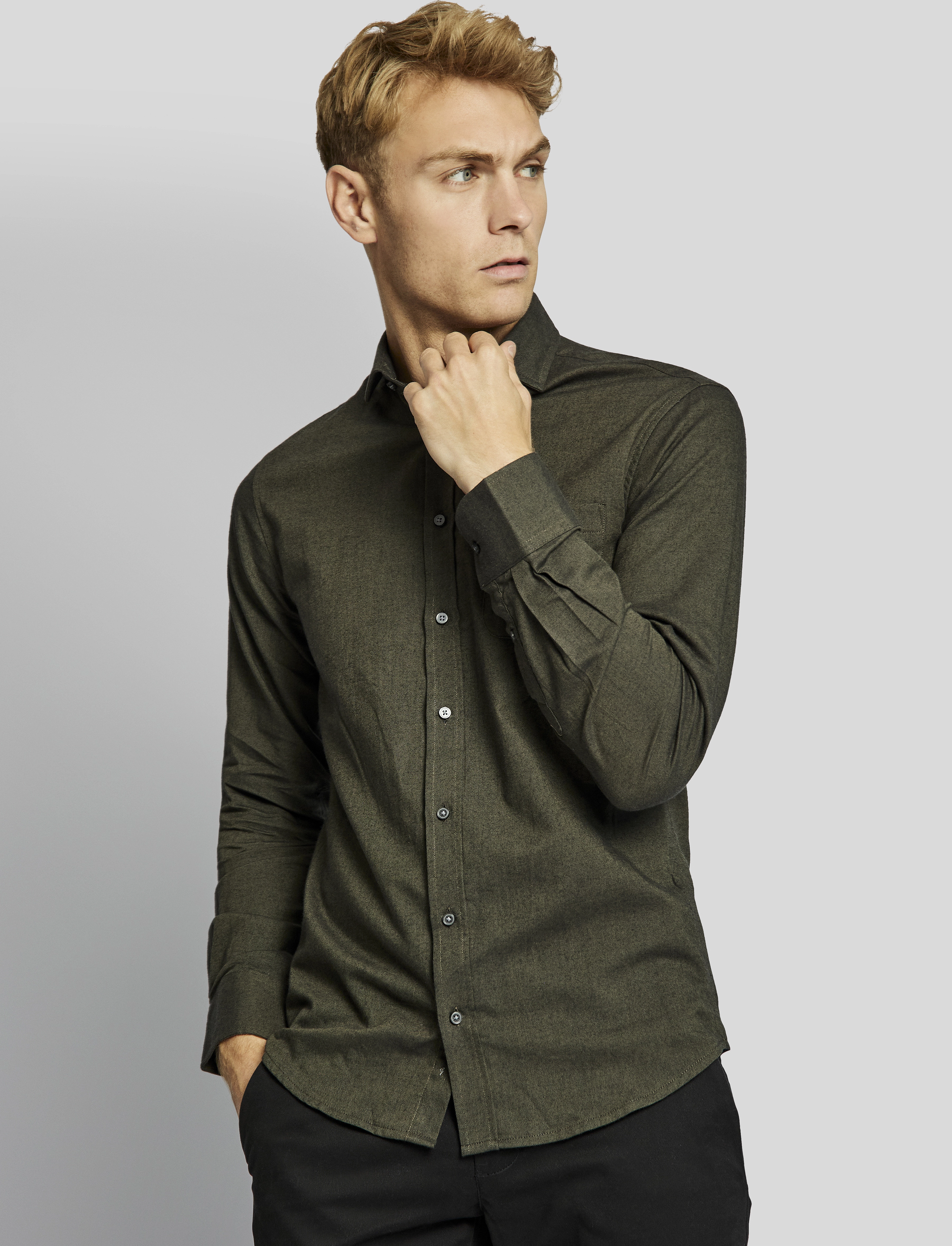 Bruun & Stengade - BS Halden casual slim fit shirt - dark green - 3