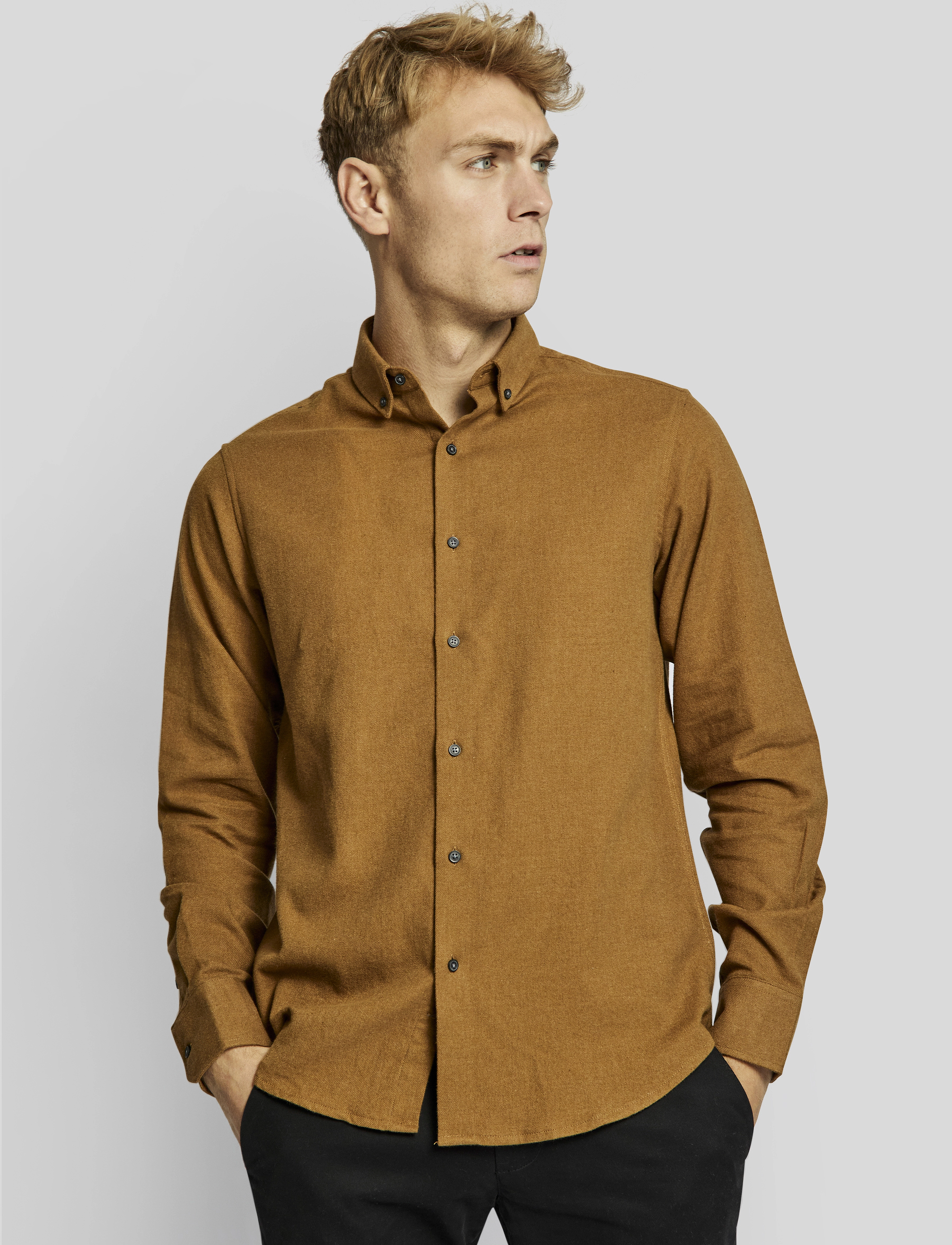 Bruun & Stengade - BS Tromsoe casual slim fit shirt - camel - 3