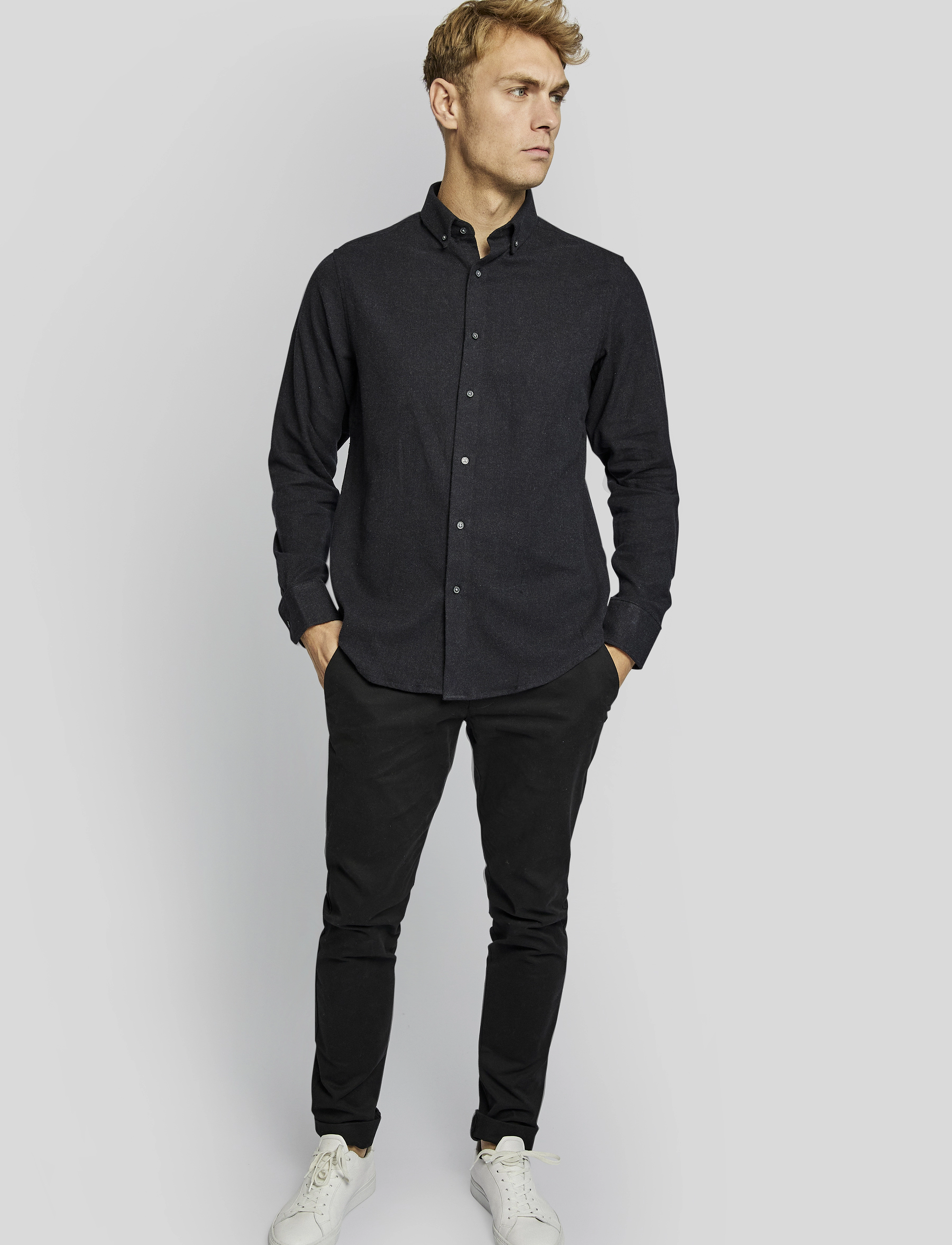 Bruun & Stengade - BS Tromsoe casual slim fit shirt - charcoal - 2