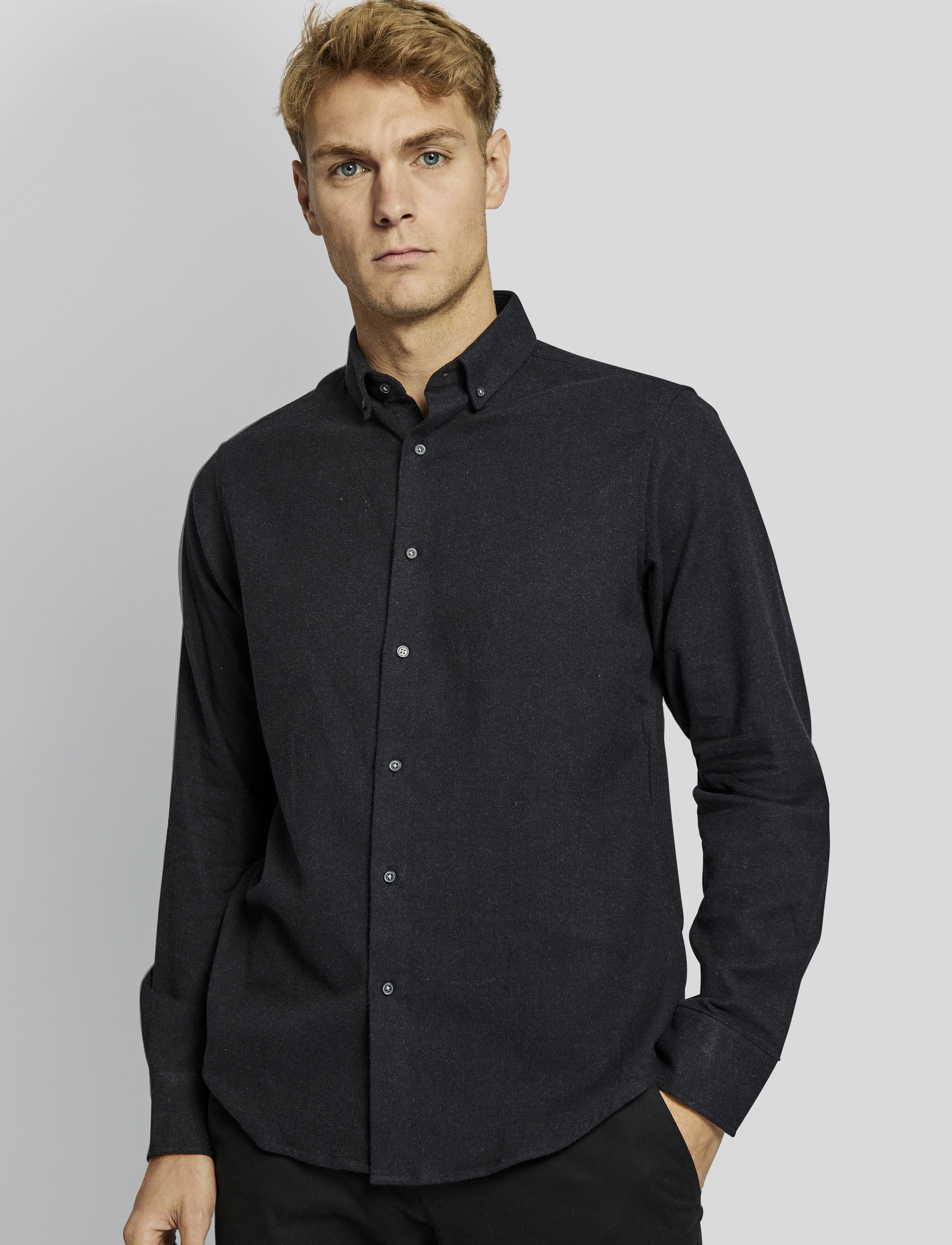 Bruun & Stengade - BS Tromsoe casual slim fit shirt - charcoal - 3