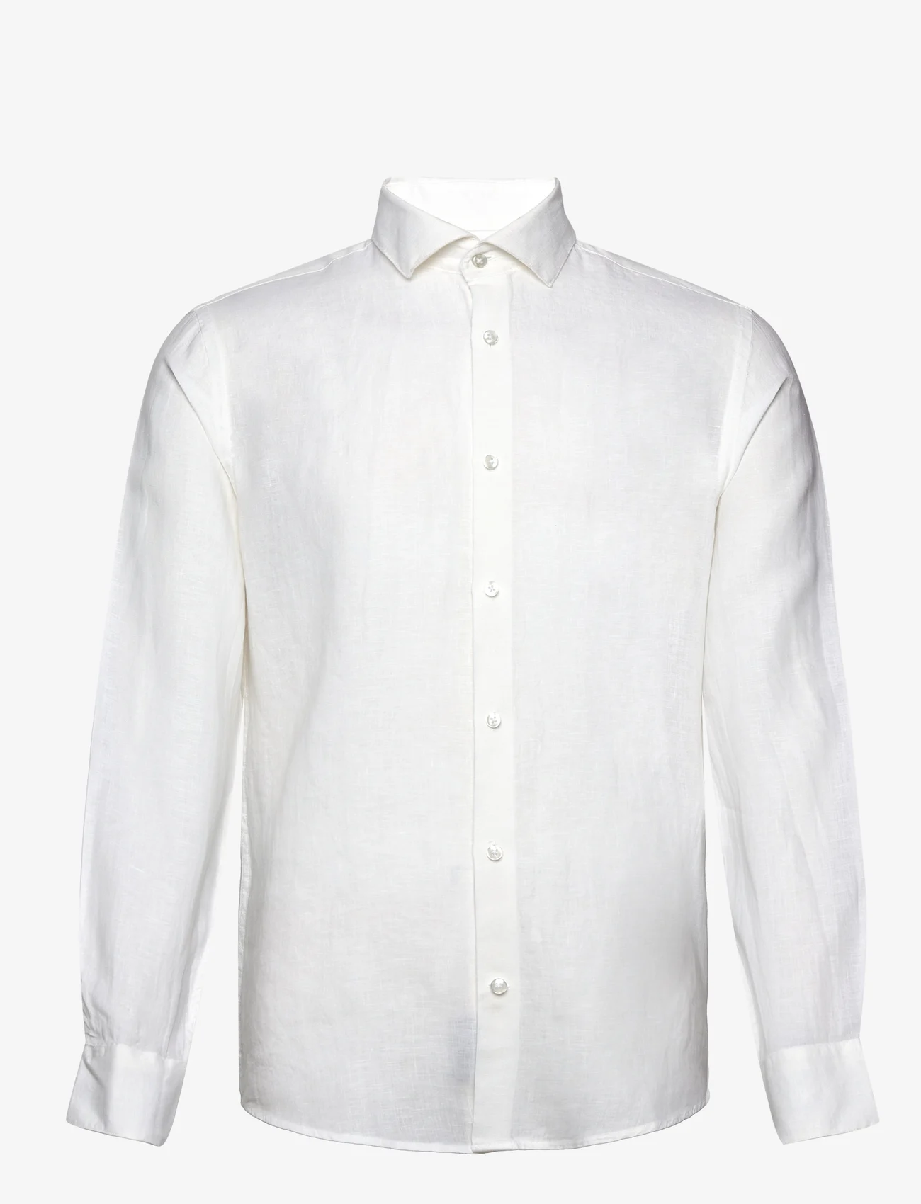 Bruun & Stengade - BS Sevilla Casual Slim Fit Shirt - pellavakauluspaidat - white - 0