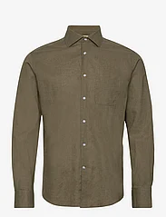 Bruun & Stengade - BS Ferrol Casual Slim Fit Shirt - linneskjortor - army - 0