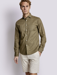 Bruun & Stengade - BS Ferrol Casual Slim Fit Shirt - linasest riidest särgid - army - 3