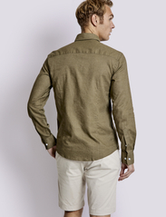 Bruun & Stengade - BS Ferrol Casual Slim Fit Shirt - linasest riidest särgid - army - 4