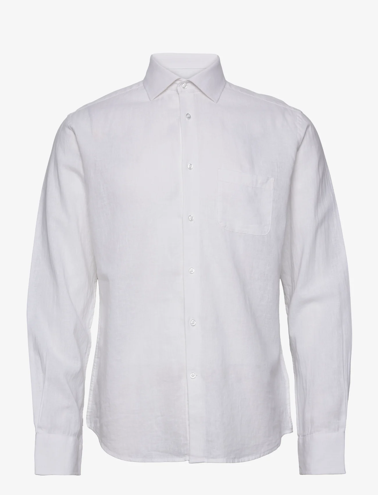 Bruun & Stengade - BS Ferrol Casual Slim Fit Shirt - linneskjortor - white - 0