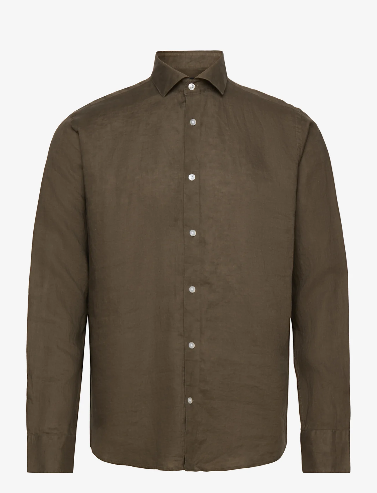 Bruun & Stengade - BS Taishi Casual Modern Fit Shirt - lininiai marškiniai - army - 0