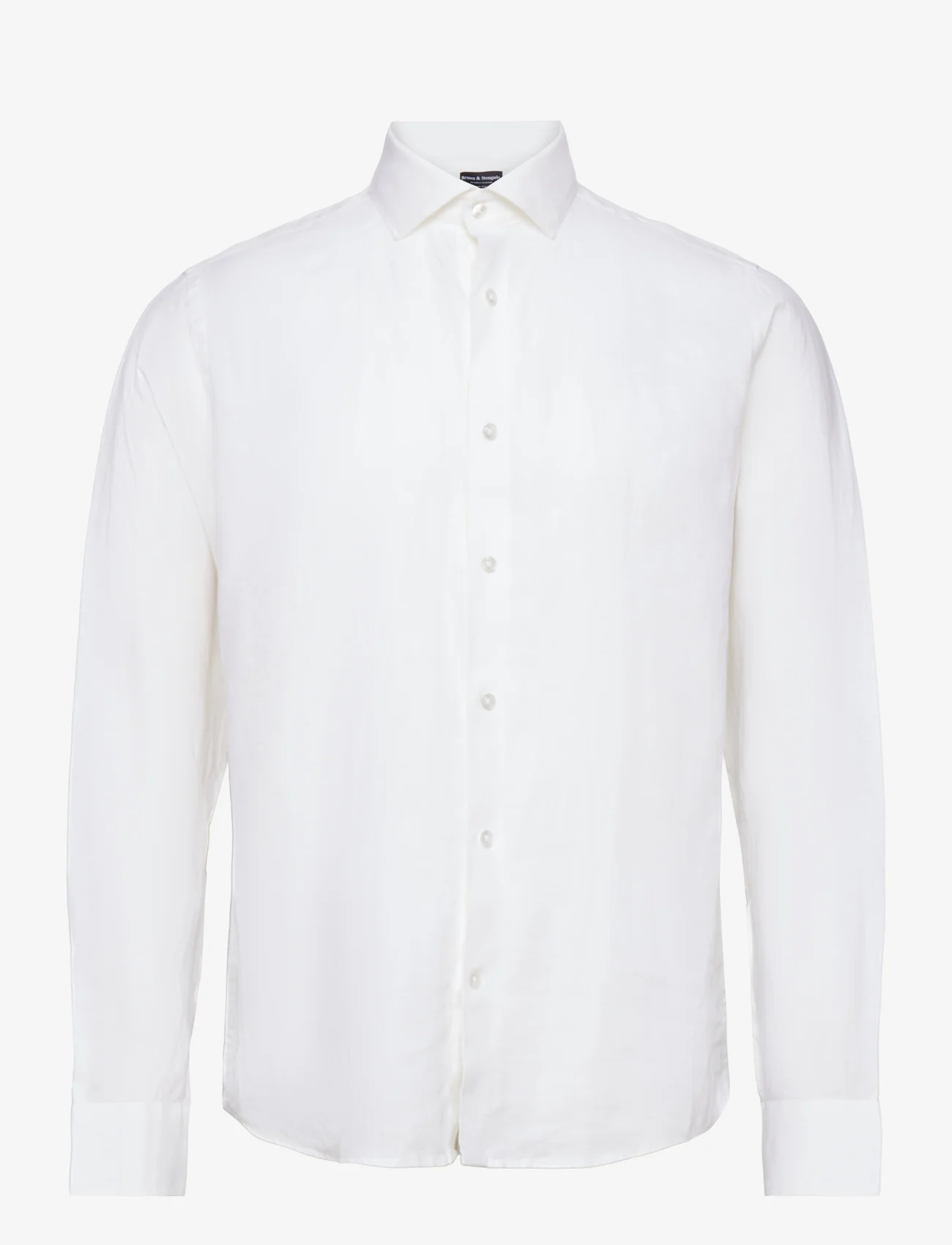 Bruun & Stengade - BS Taishi Casual Modern Fit Shirt - pellavakauluspaidat - white - 0