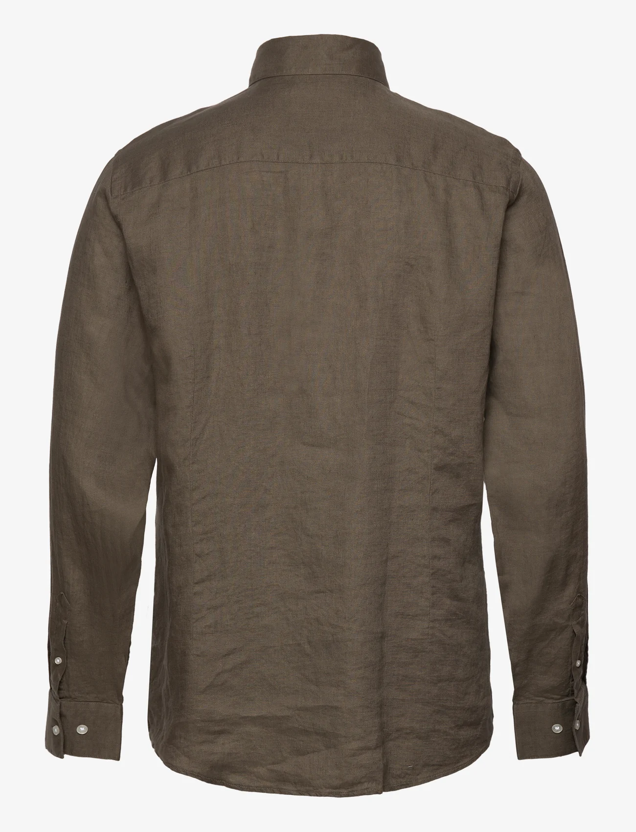 Bruun & Stengade - BS Bilbao Casual Modern Fit Shirt - pellavakauluspaidat - army - 1