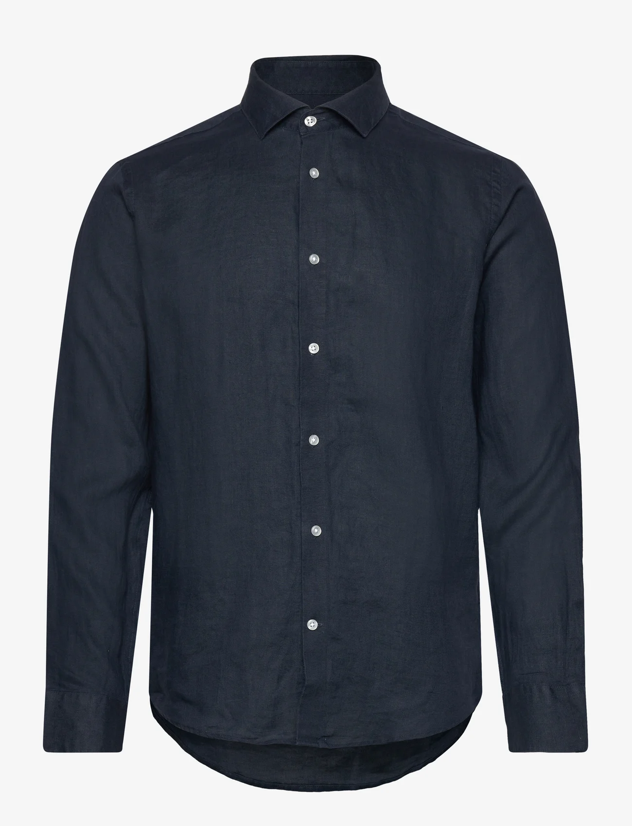 Bruun & Stengade - BS Bilbao Casual Modern Fit Shirt - linen shirts - navy - 0