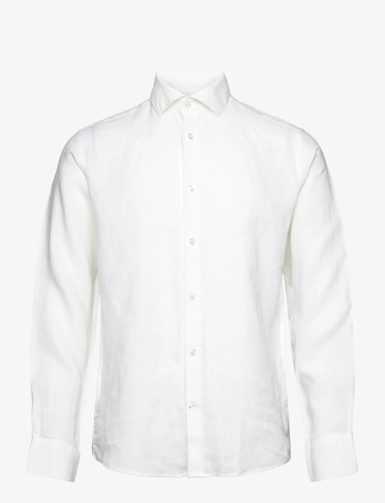 Bruun & Stengade - BS Bilbao Casual Modern Fit Shirt - linen shirts - white - 0
