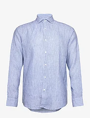 Bruun & Stengade - BS Malaga Casual Modern Fit Shirt - lininiai marškiniai - blue/white - 0