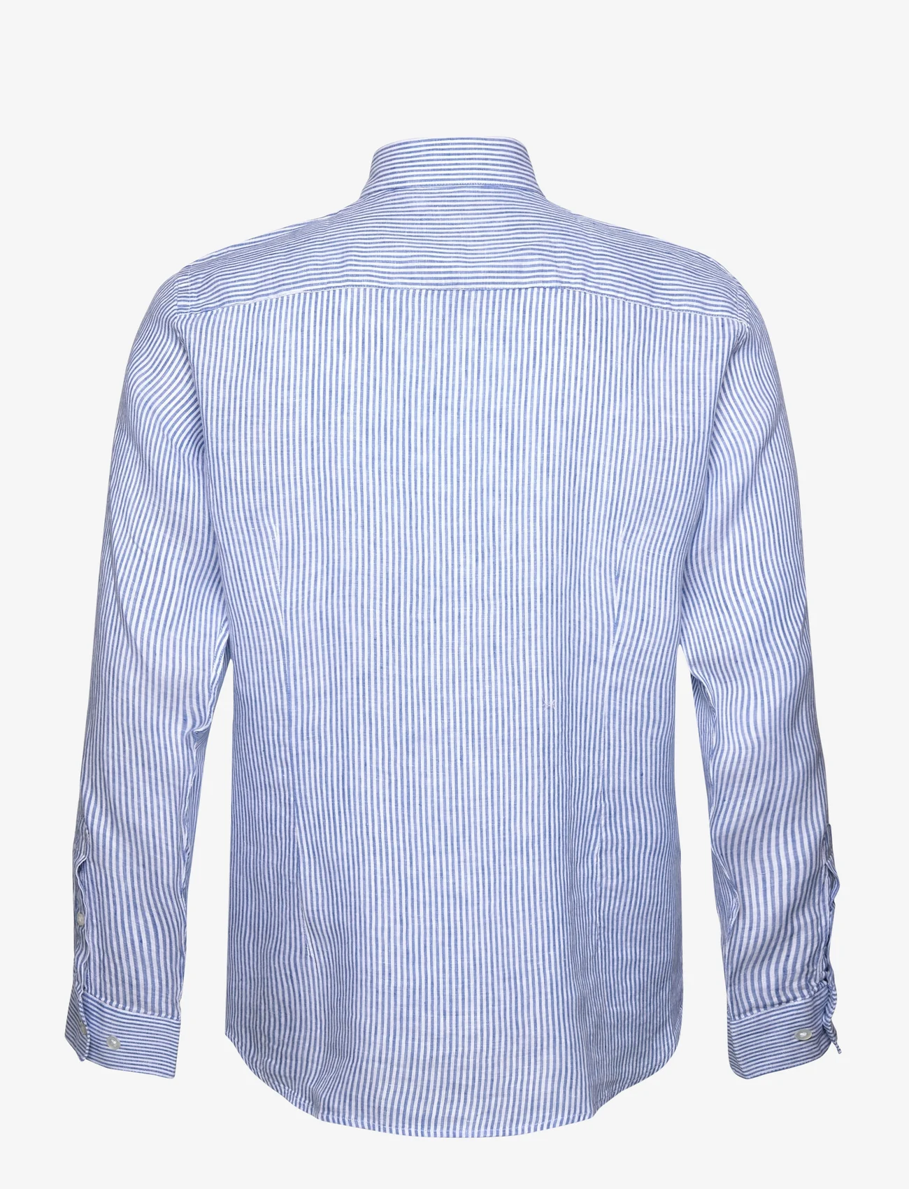 Bruun & Stengade - BS Malaga Casual Modern Fit Shirt - lininiai marškiniai - blue/white - 1