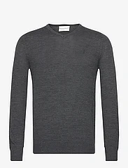 Bruun & Stengade - BS Uranus Regular Fit Knitwear - knitted v-necks - grey - 0